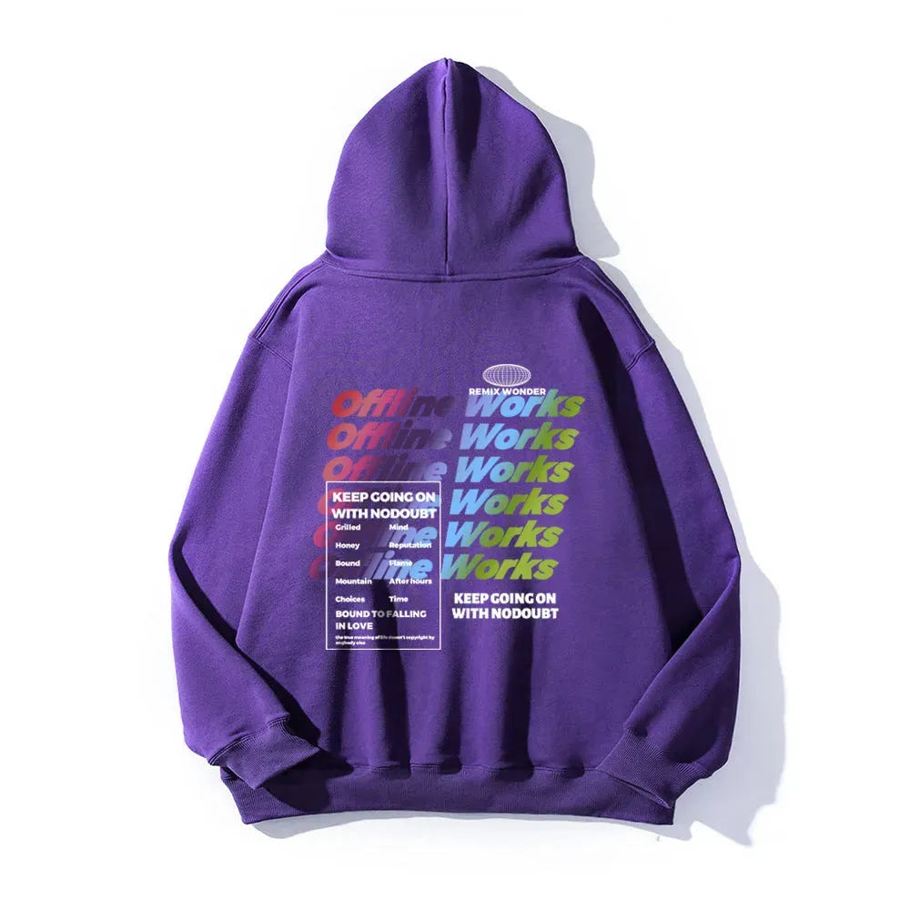 Gradient Letters Printed Hoodie Men - Bellarte Enchanté Gradient Letters Printed Hoodie Men